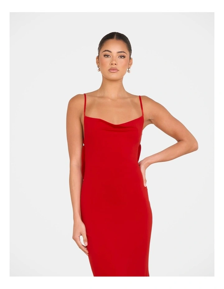 Slater Cowl Neck Gown in Red image 5