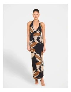 Zoya Print Mesh Maxi Dress in Multi