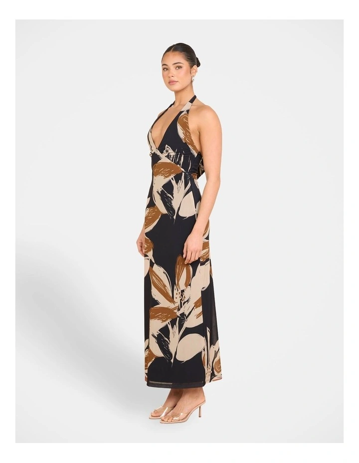 Zoya Print Mesh Maxi Dress in Multi image 3