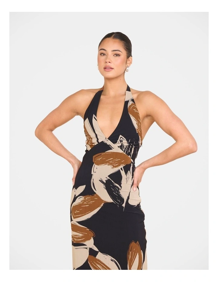 Zoya Print Mesh Maxi Dress in Multi image 4