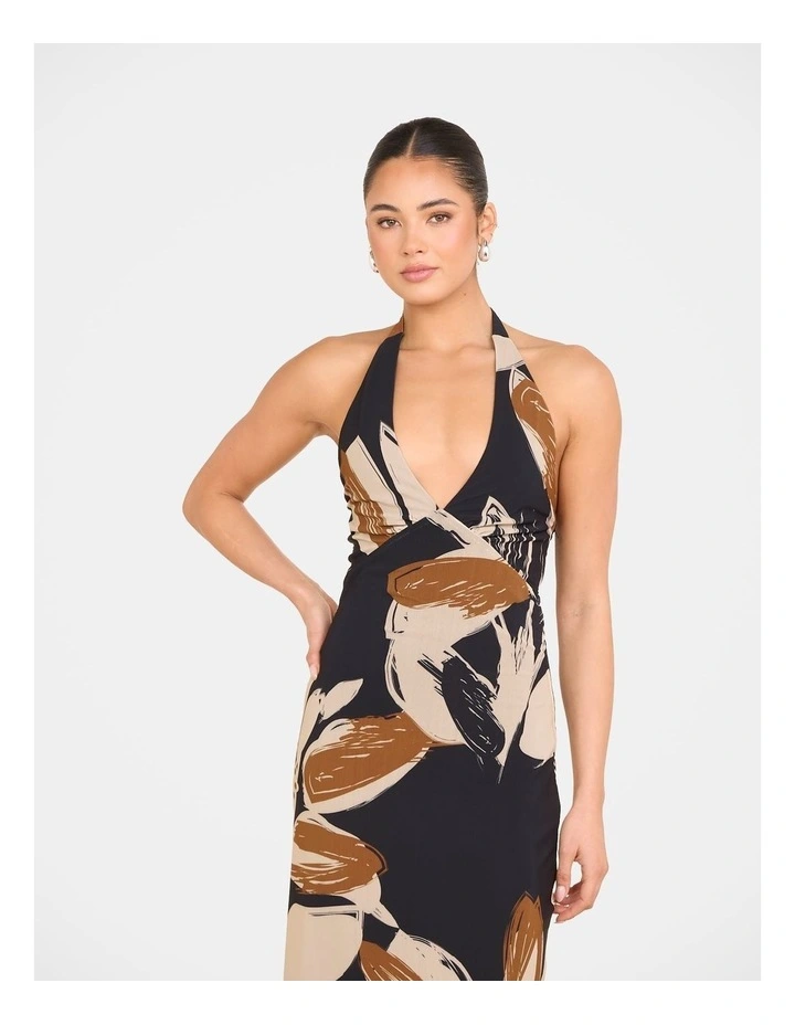 Zoya Print Mesh Maxi Dress in Multi image 5