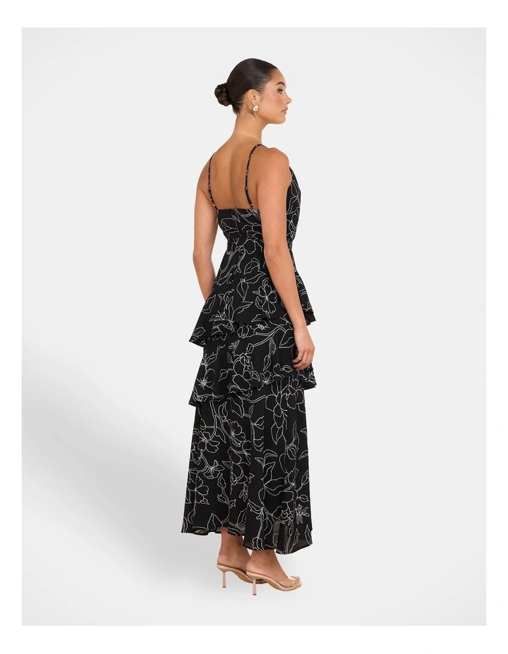 Yva Tiered Midi Dress in Multi image 2