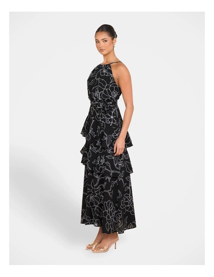 Yva Tiered Midi Dress in Multi image 3