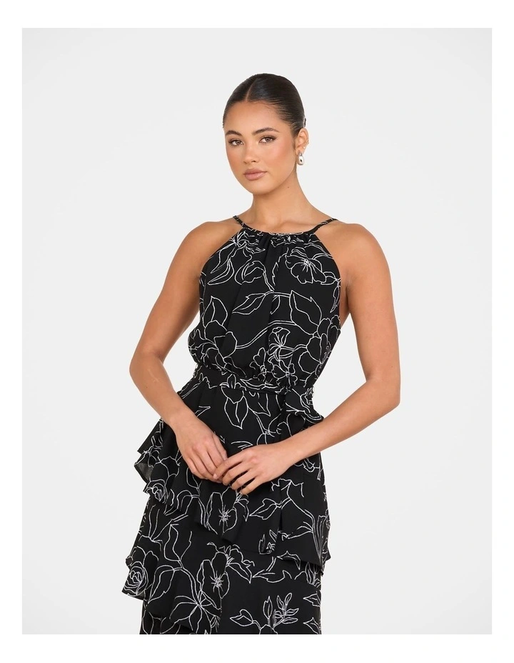 Yva Tiered Midi Dress in Multi image 4