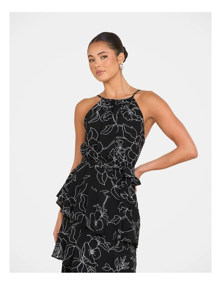 Yva Tiered Midi Dress in Multi image 5