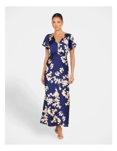 Erie Satin Maxi Dress in Print