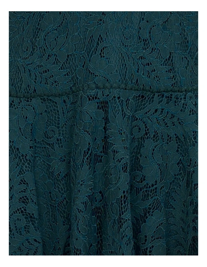 Ellaria Puff Sleeve Mini Dress in Teal image 6