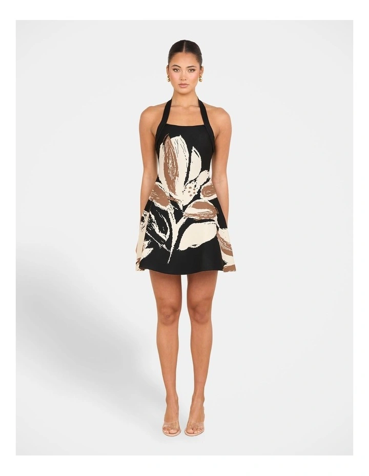 Aislyn Halter Knit Mini Dress in Black image 5