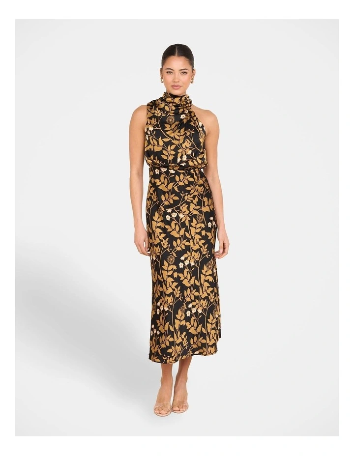 Cathy Satin Midi Dress in Print image 1