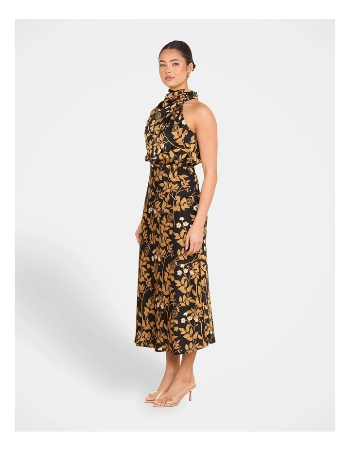 Cathy Satin Midi Dress in Print image 3