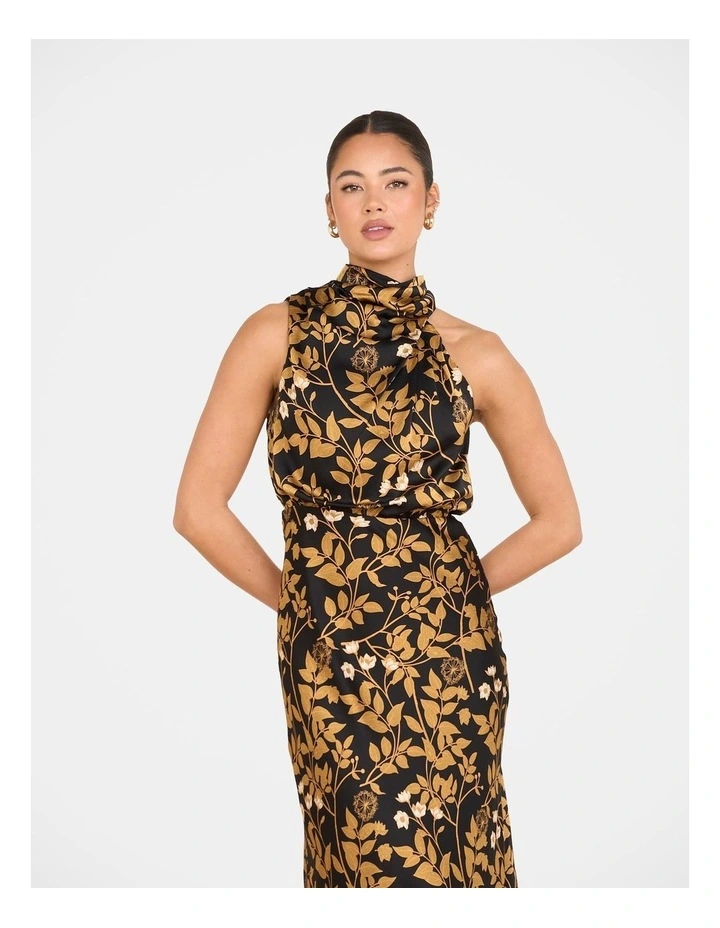 Cathy Satin Midi Dress in Print image 4