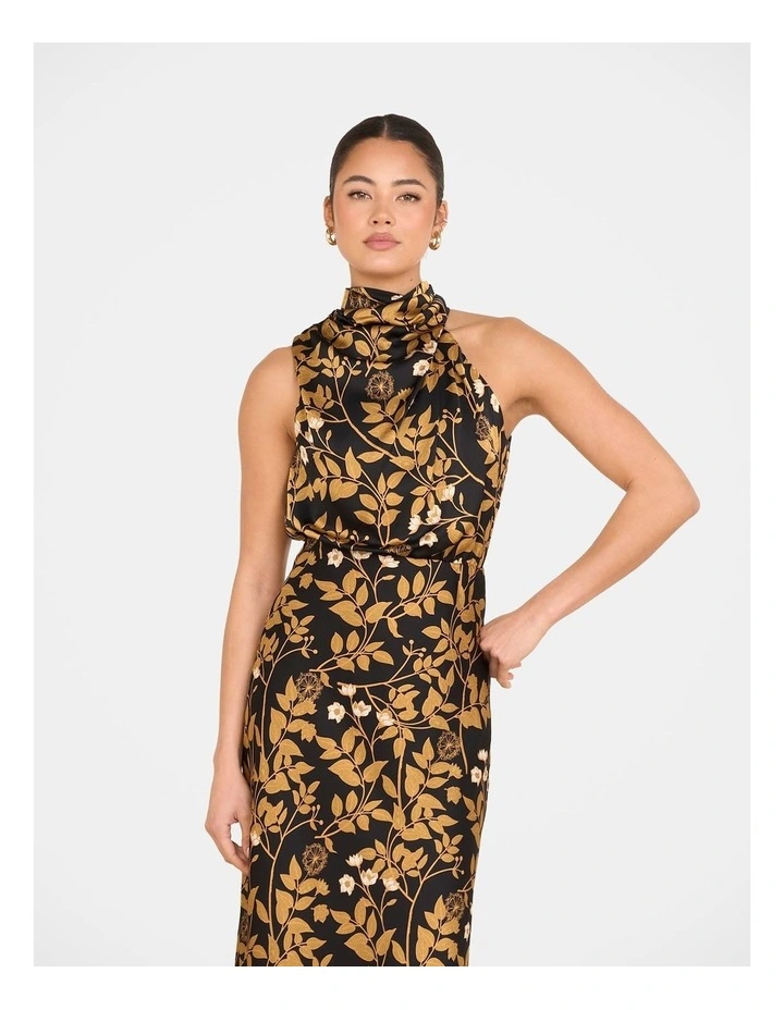 Cathy Satin Midi Dress in Print image 5