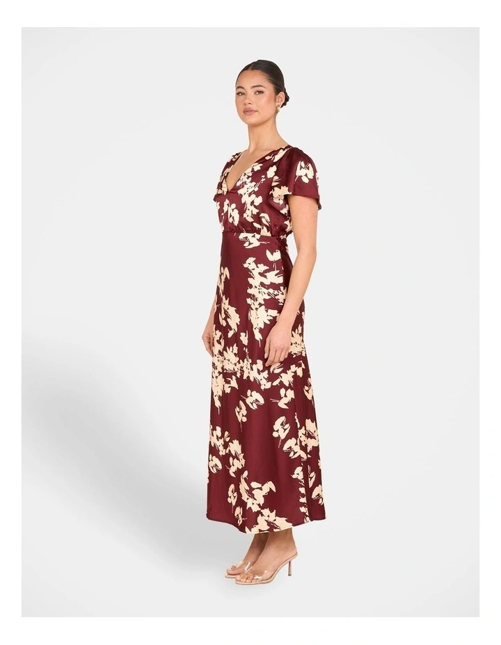 Genoa Satin Maxi Dress in Multi image 3