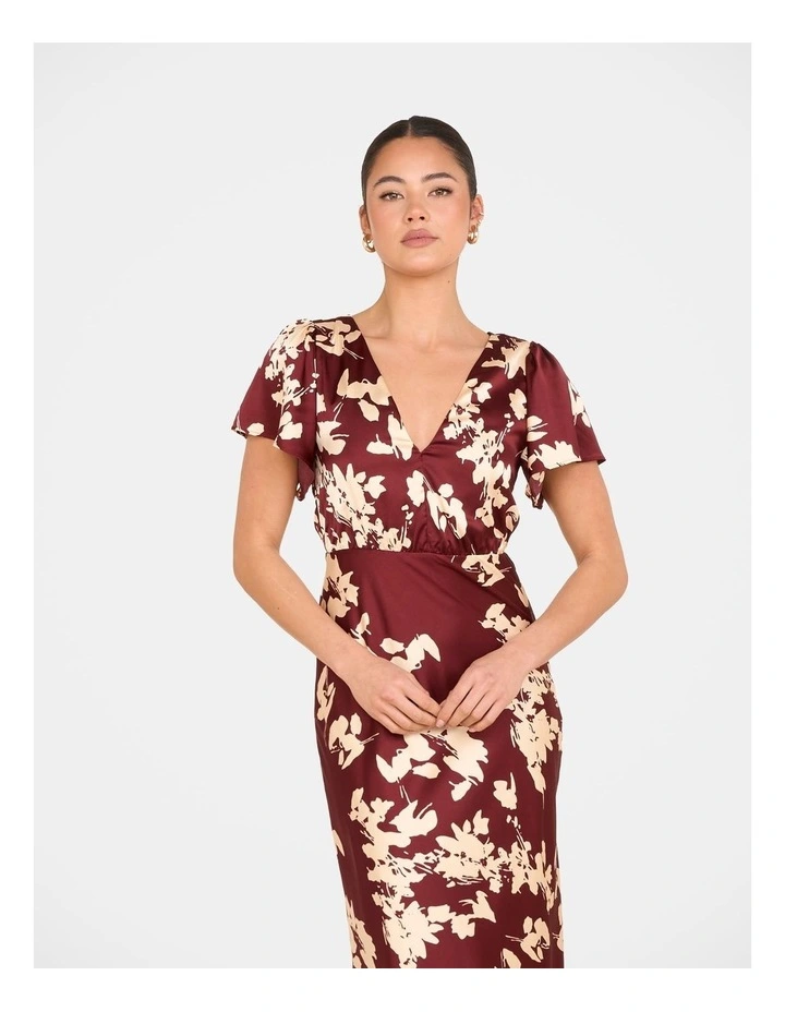 Genoa Satin Maxi Dress in Multi image 4
