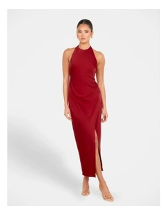 Niala Halter Satin Maxi Dress