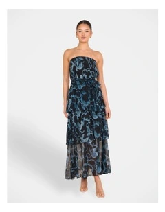 Vallia Tiered Maxi Dress in Green