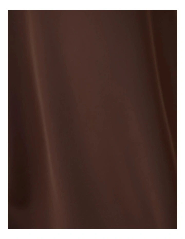 Gala Bias Cut Satin Maxi Dress in Brown image 6