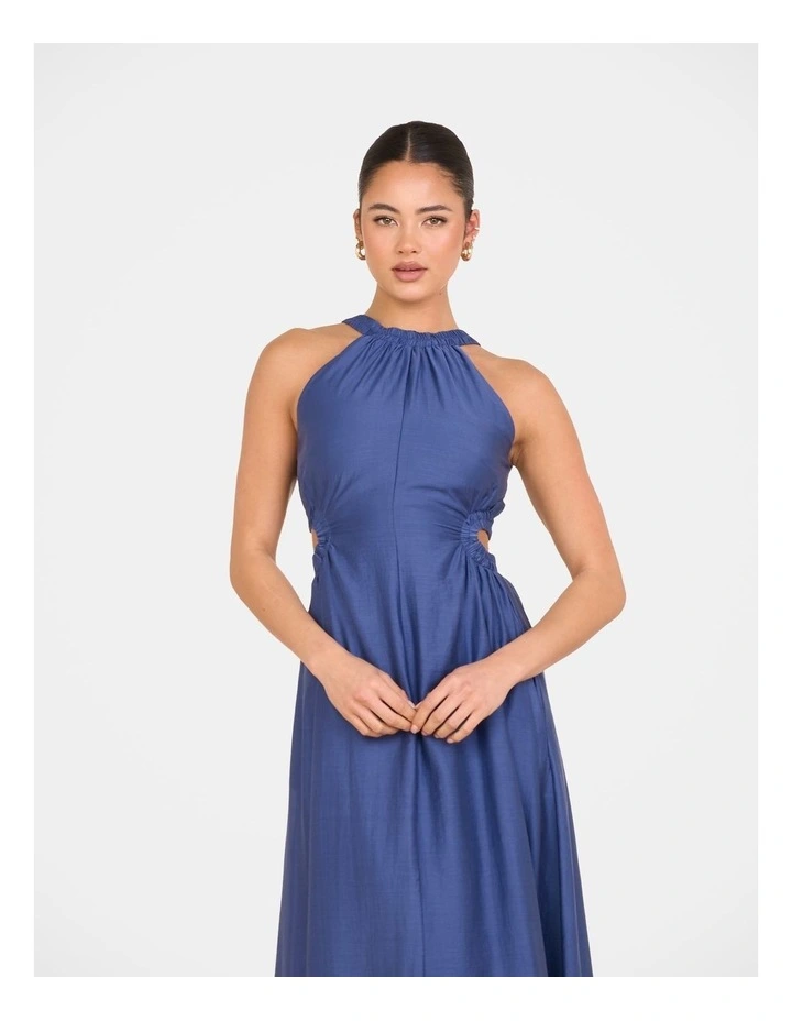 Alberta Cut Out Maxi Dress in Blue image 2