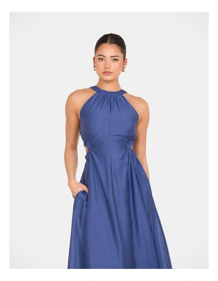 Alberta Cut Out Maxi Dress in Blue image 3