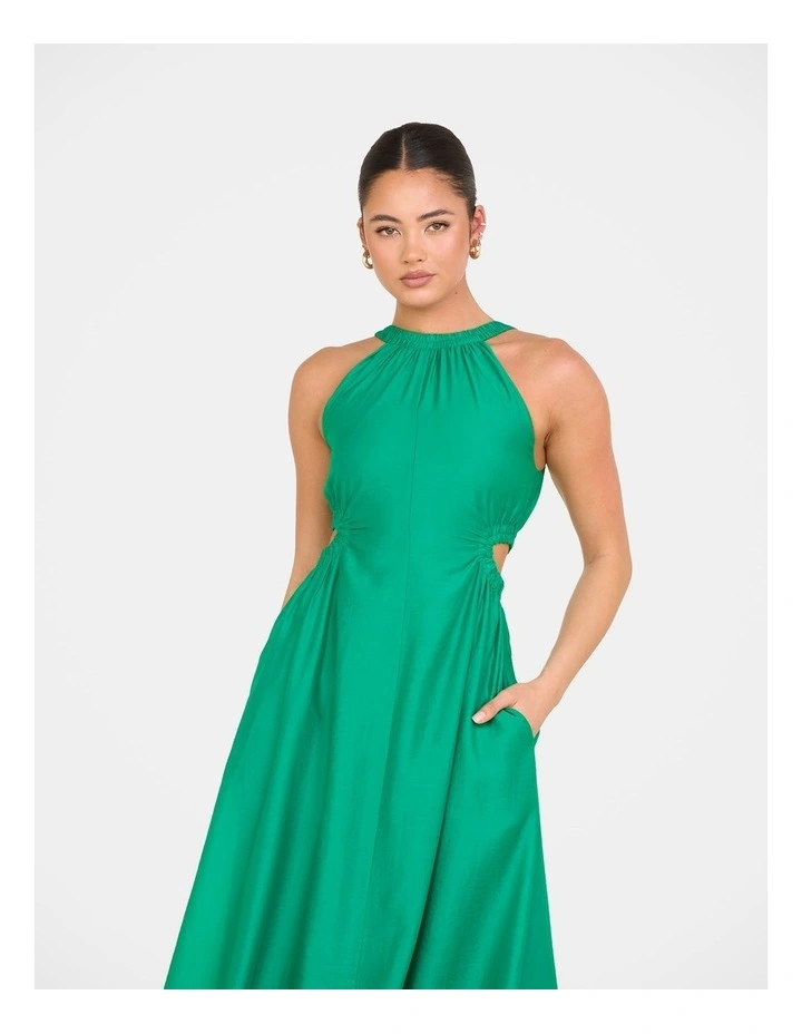 Alberta Cut Out Maxi Dress in Green image 4