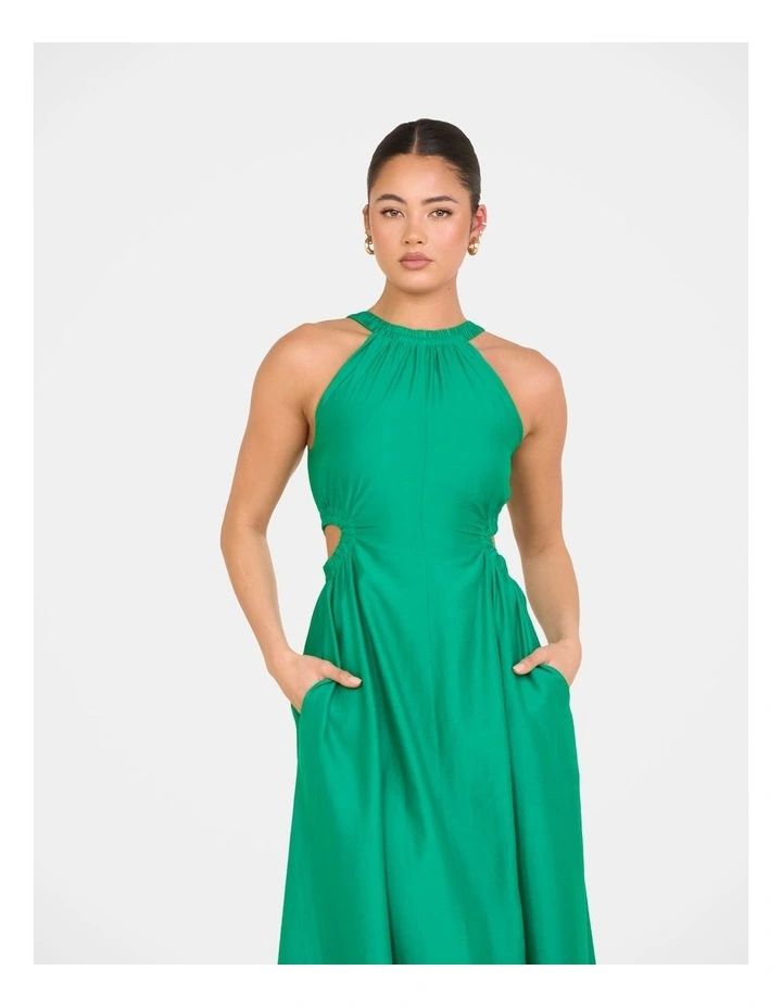 Alberta Cut Out Maxi Dress in Green image 5