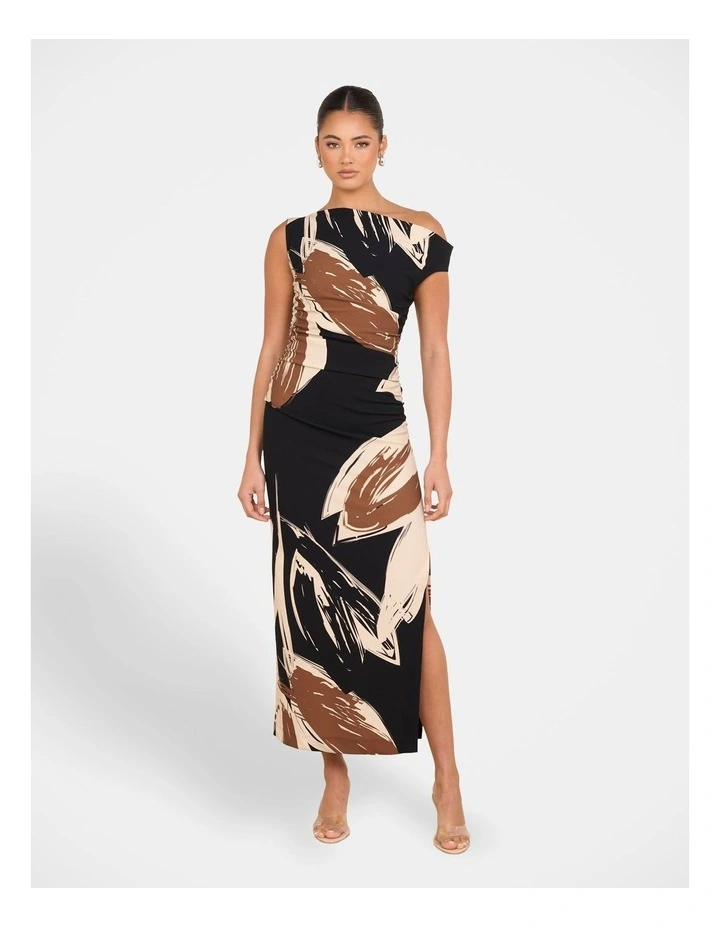 Quai One Shoulder Midi Dress in Multi image 1