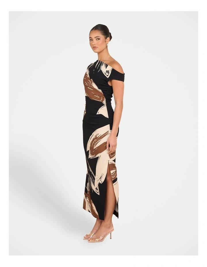 Quai One Shoulder Midi Dress in Multi image 3