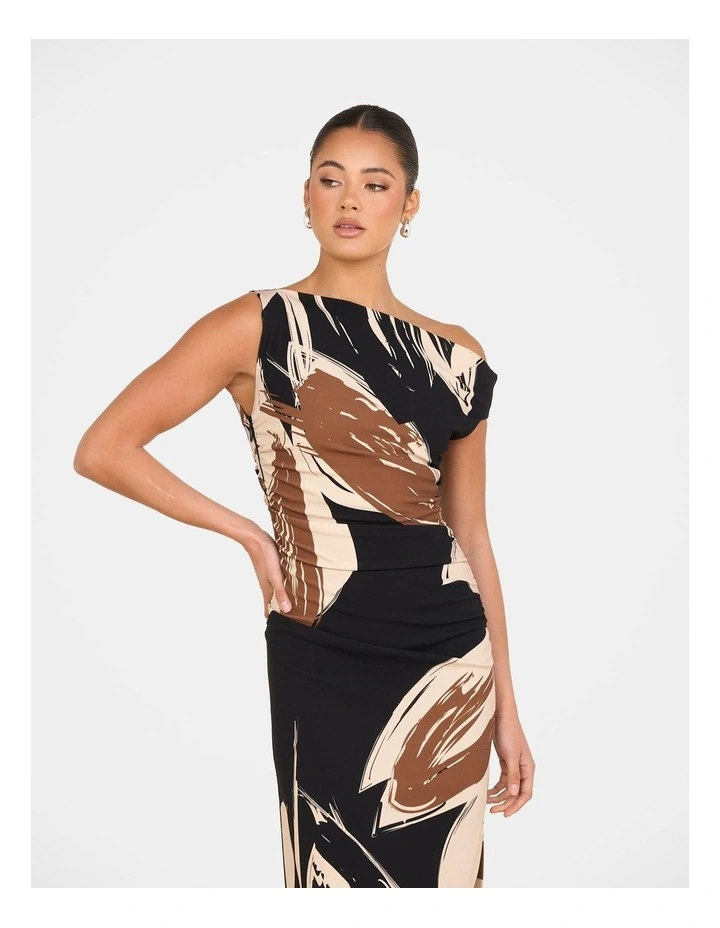 Quai One Shoulder Midi Dress in Multi image 4