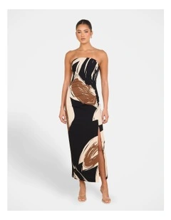 Remina Strapless Maxi Dress in Multi