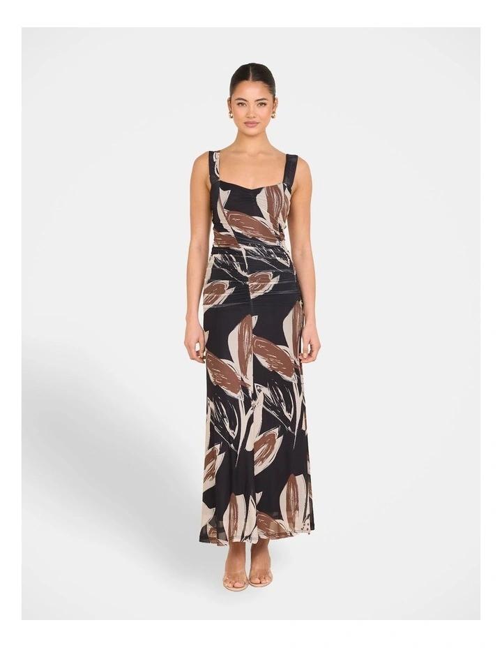 Indie Printed Mesh Dress in Multi image 1