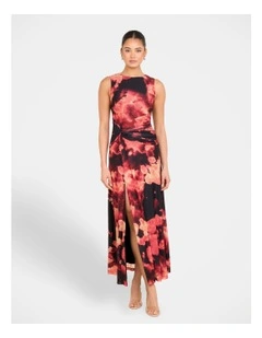 Eden Printed Mesh Maxi Dress in Multi