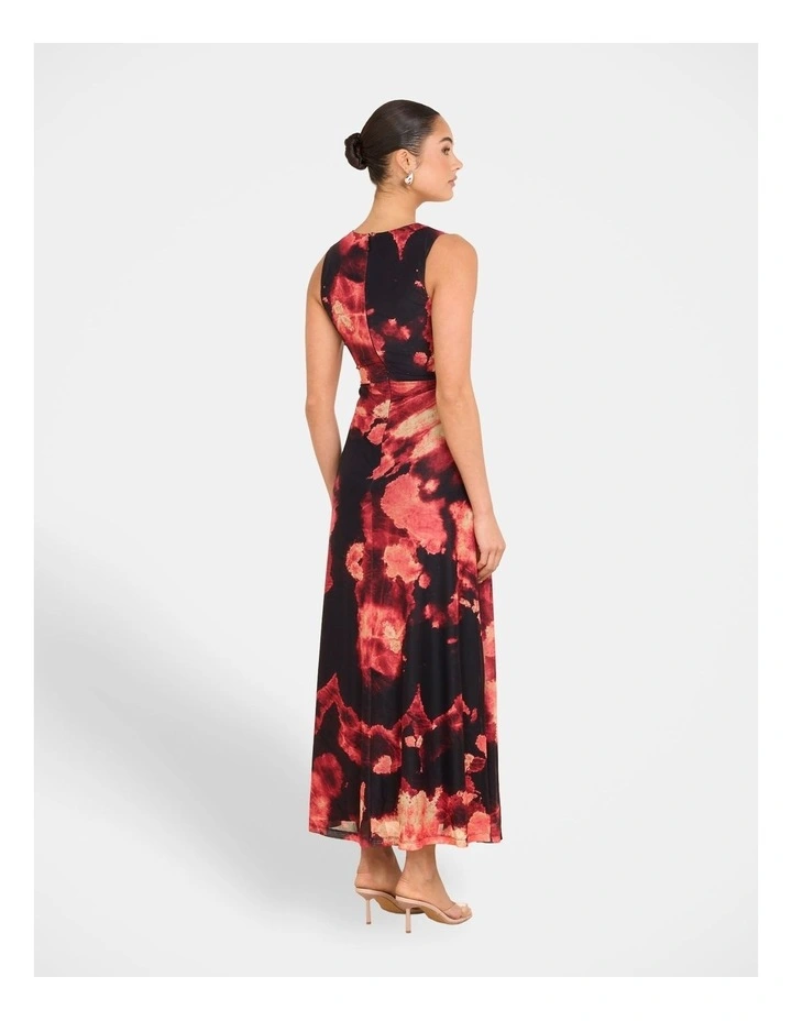Eden Printed Mesh Maxi Dress in Multi image 2