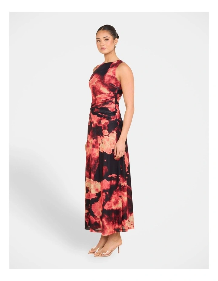 Eden Printed Mesh Maxi Dress in Multi image 3