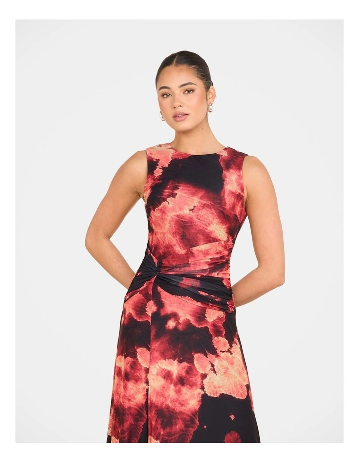 Eden Printed Mesh Maxi Dress in Multi image 4