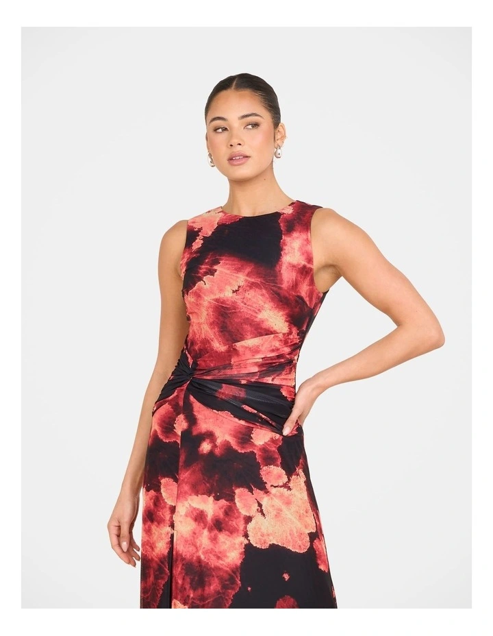 Eden Printed Mesh Maxi Dress in Multi image 5