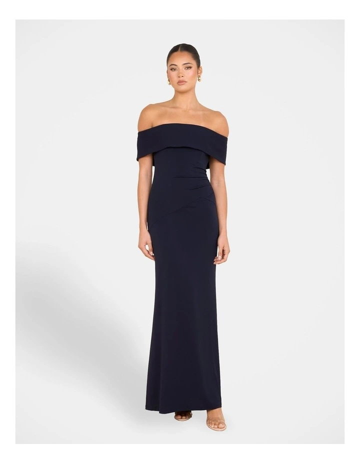 Barb Off Shoulder Gown in Green image 5