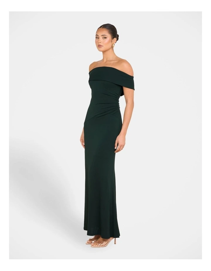 Barb Off Shoulder Gown in Blue image 1