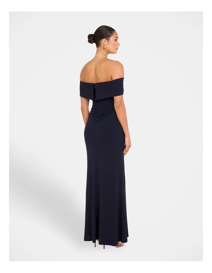 Barb Off Shoulder Gown in Blue image 2