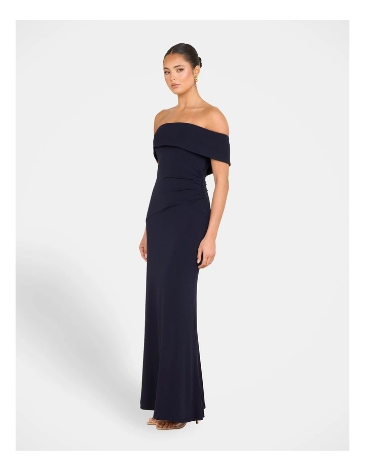 Barb Off Shoulder Gown in Blue image 3