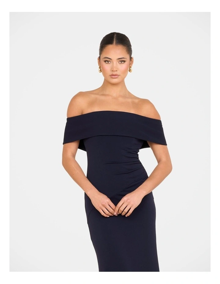 Barb Off Shoulder Gown in Blue image 4