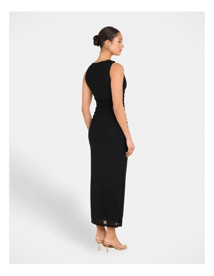 Kenny High Neck Maxi Dress in Black image 2
