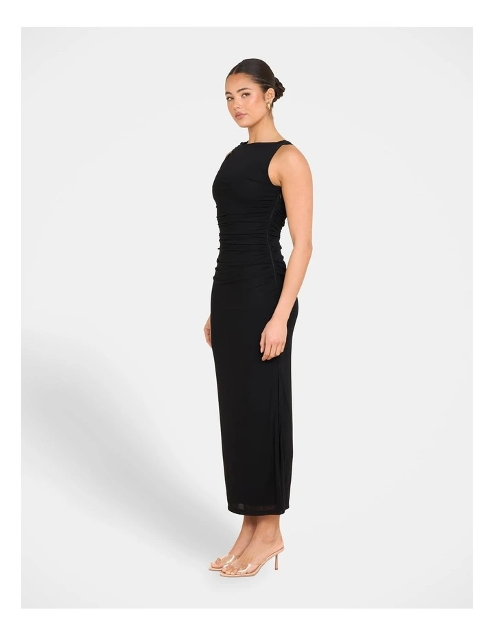 Kenny High Neck Maxi Dress in Black image 3