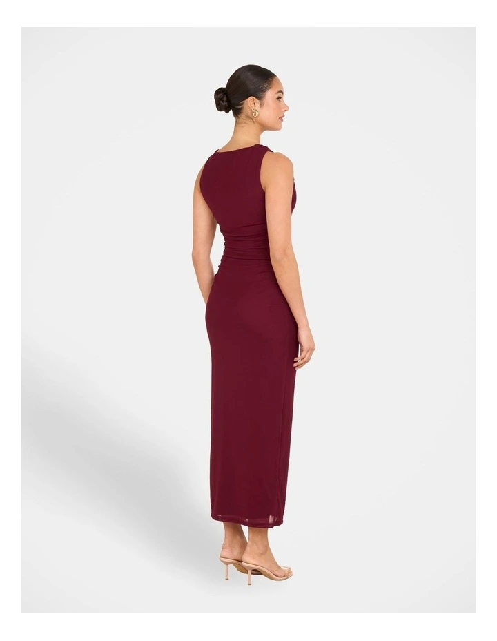 Kenny High Neck Maxi Dress in Red image 2