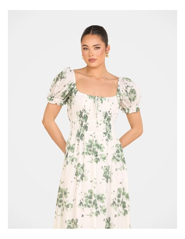 Xandie Puff Sleeve Maxi Dress in Cream image 4