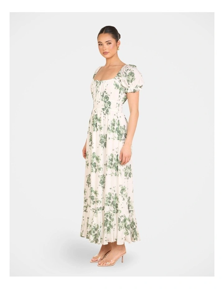 Xandie Puff Sleeve Maxi Dress in Cream image 5