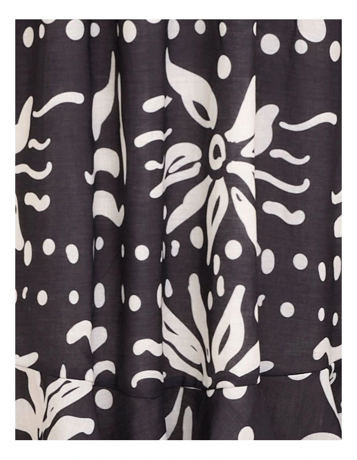 Yana Puff Sleeve Midi Dress in Black image 6
