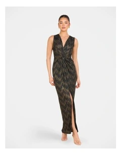 Laurentian  V-neck Gown in Black