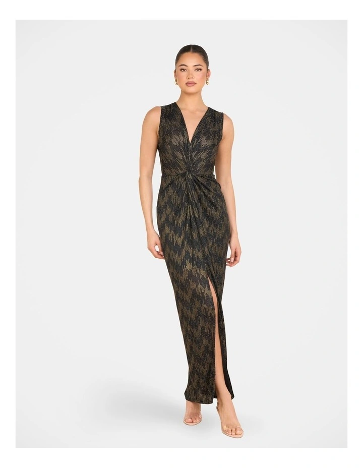 Laurentian V-neck Gown in Black image 1