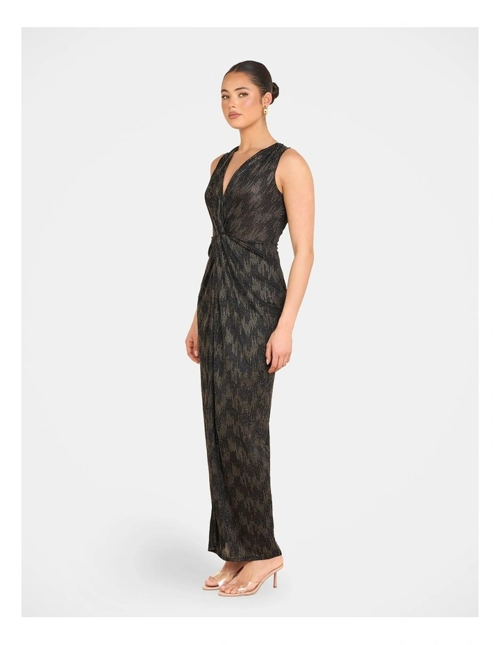 Laurentian  V-neck Gown in Black image 3