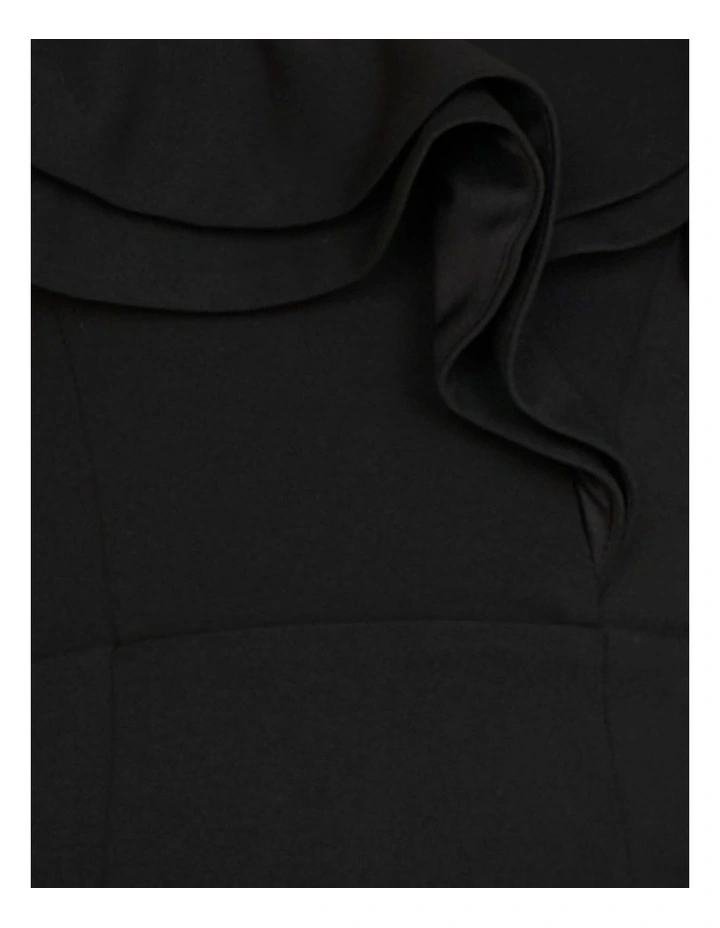 Iris Double Ruffle Mini Dress in Black image 6